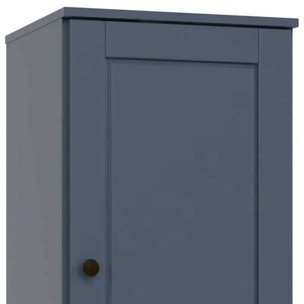 17" French Blue Solid Wood Free Standing Single Door Linen Cabinet Homeroots Organization