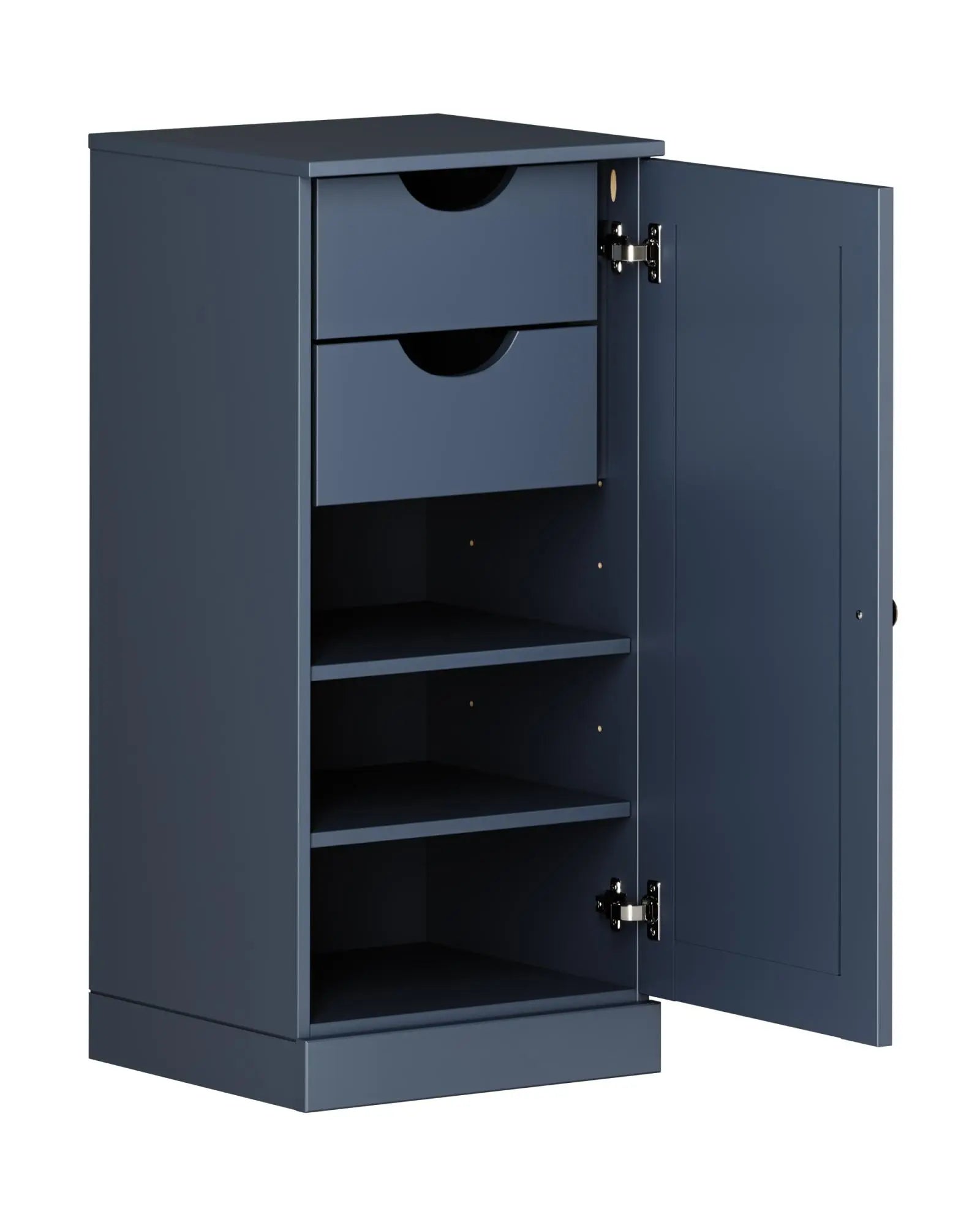 17" French Blue Solid Wood Free Standing Single Door Linen Cabinet Homeroots Organization