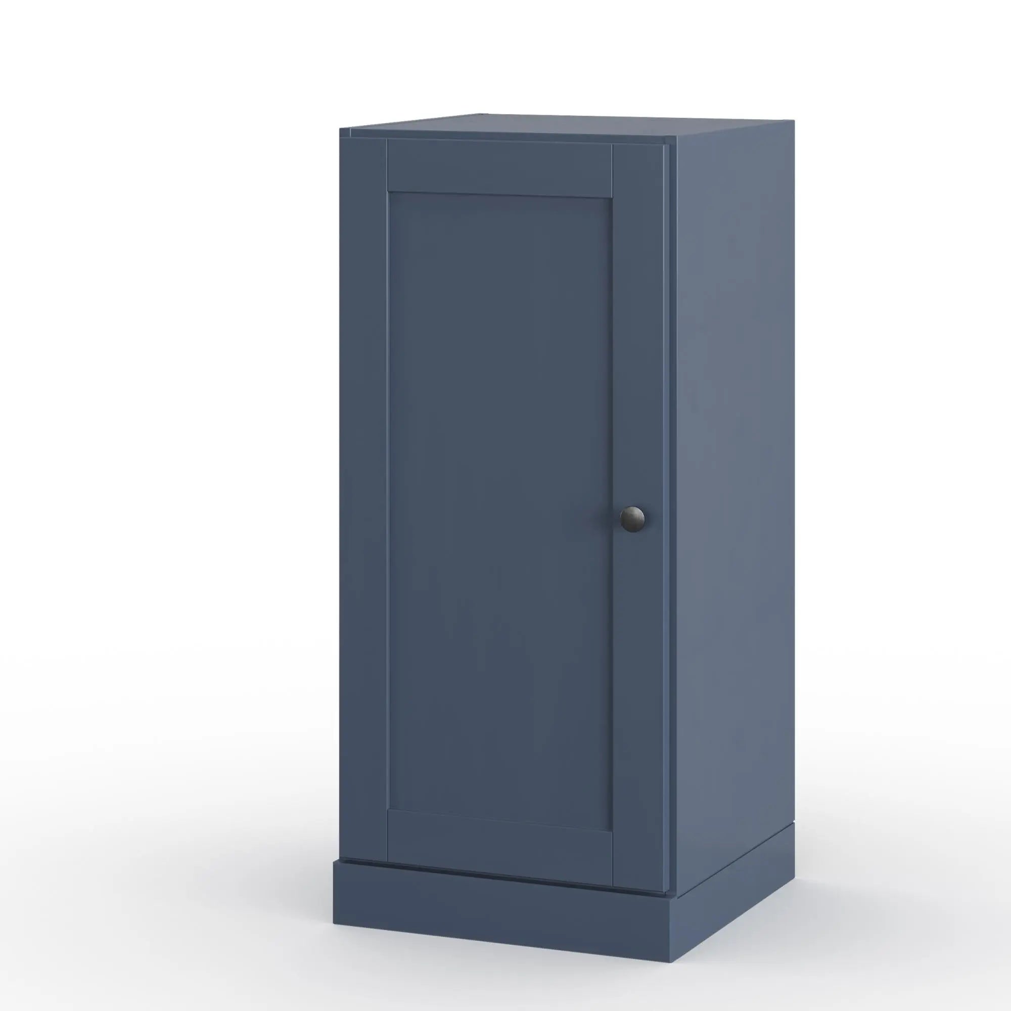 17" French Blue Solid Wood Free Standing Single Door Linen Cabinet Homeroots Organization