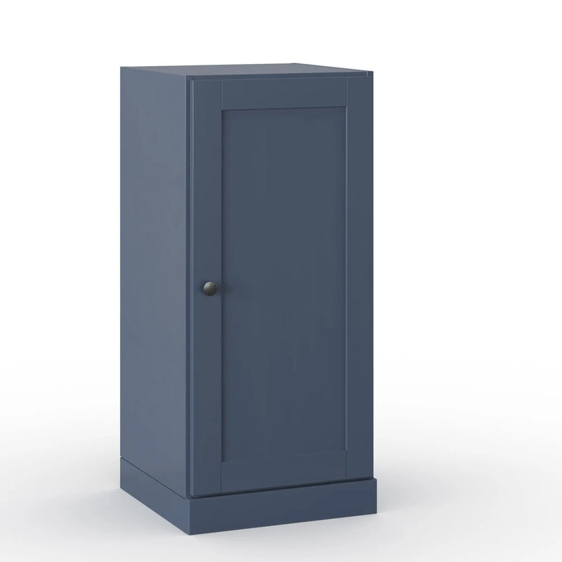 17" French Blue Solid Wood Free Standing Single Door Linen Cabinet Homeroots Organization