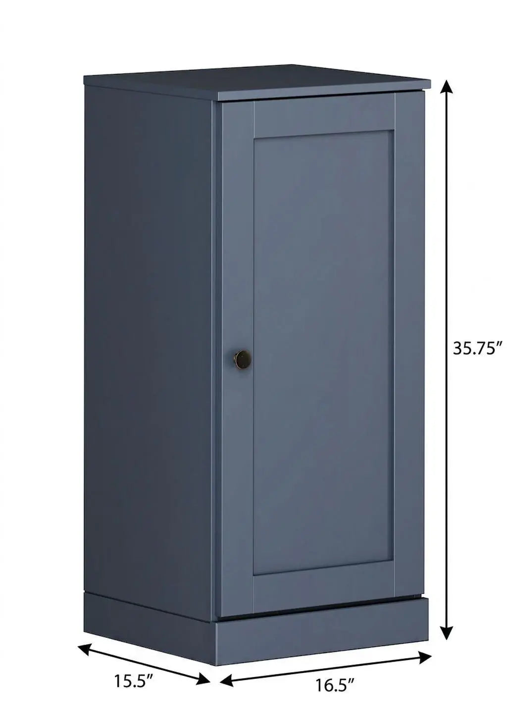 17" French Blue Solid Wood Free Standing Single Door Linen Cabinet Homeroots Organization