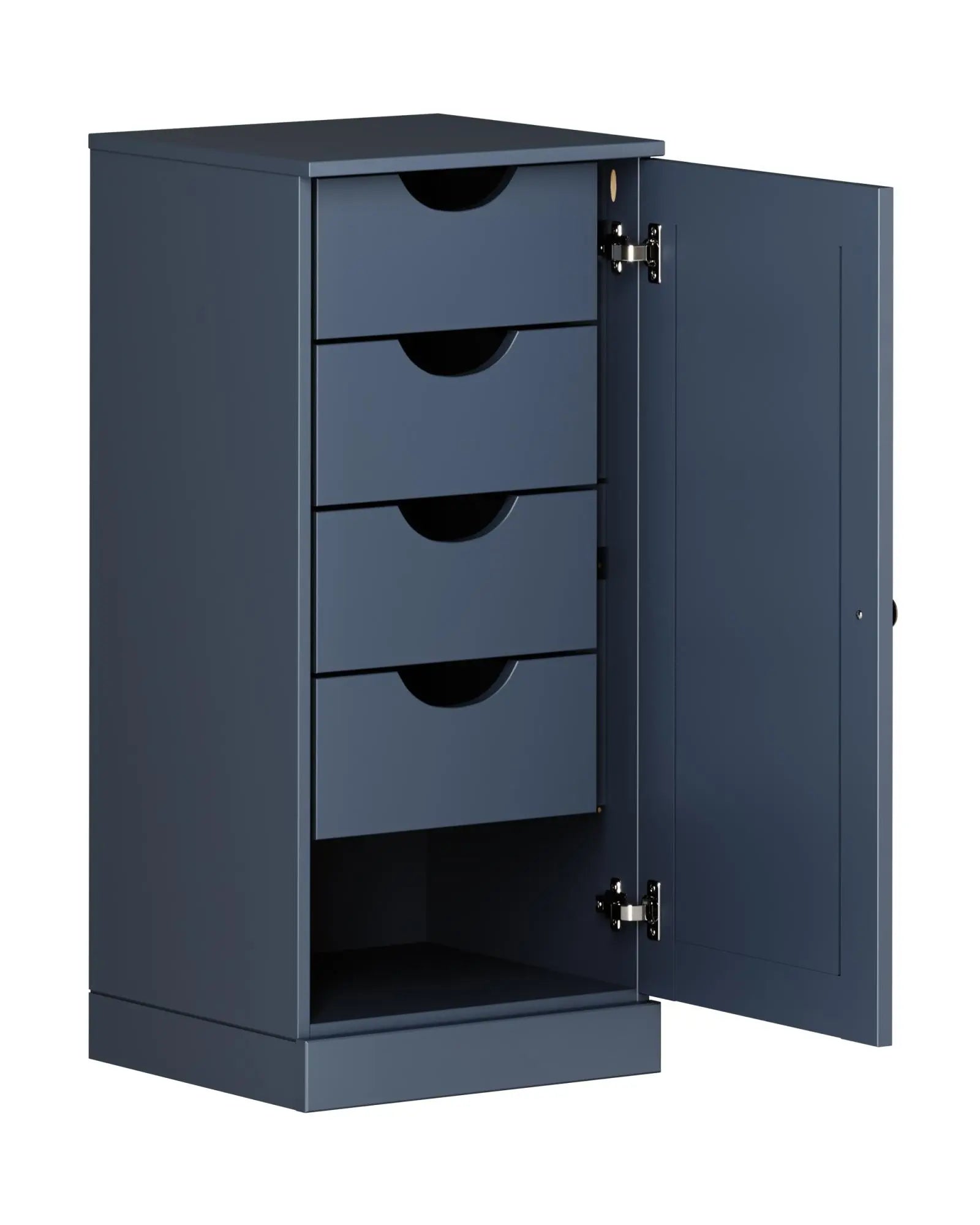17" French Blue Solid Wood Free Standing Single Door Linen Cabinet Homeroots Organization