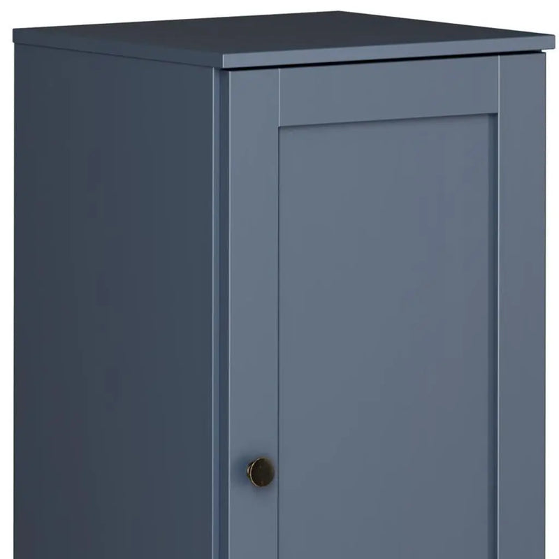 17" French Blue Solid Wood Free Standing Single Door Linen Cabinet Homeroots Organization