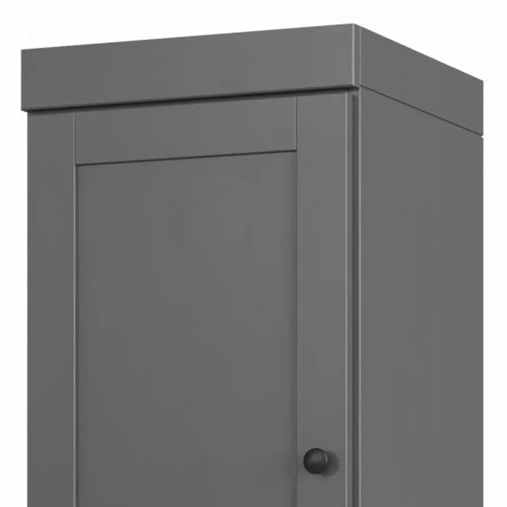 17" Gray Solid Wood Free Standing Double Door Linen Cabinet Homeroots Organization