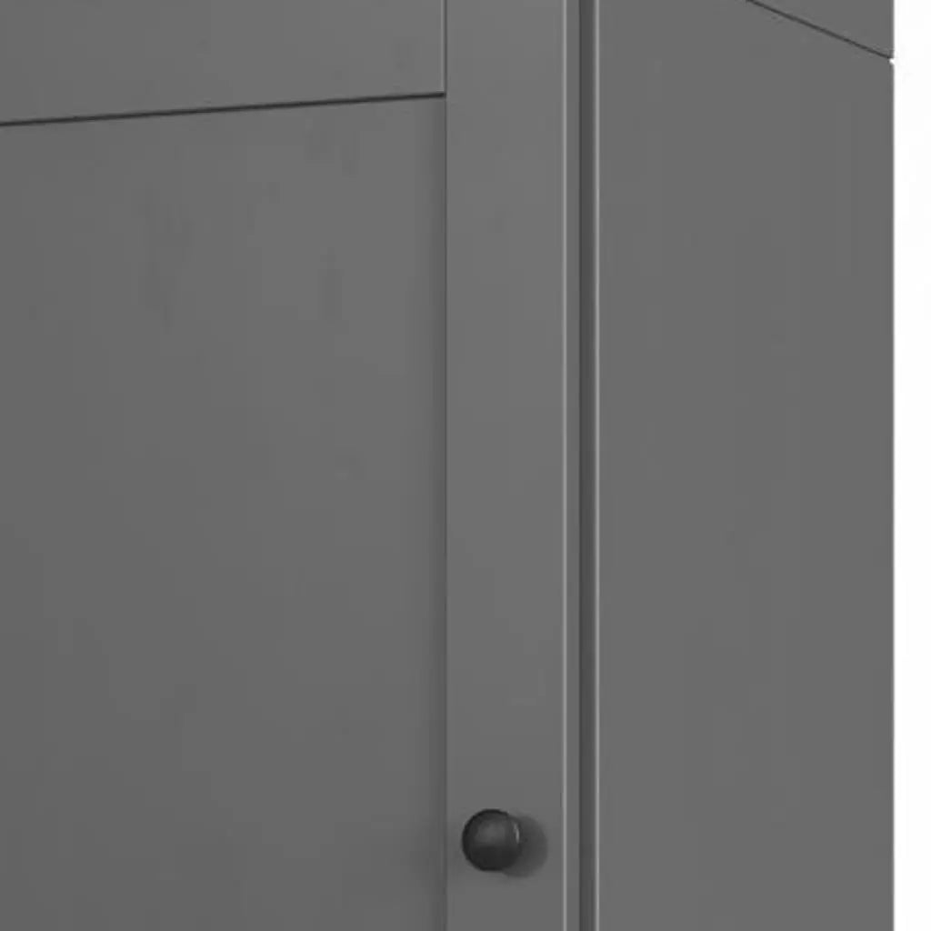17" Gray Solid Wood Free Standing Double Door Linen Cabinet Homeroots Organization