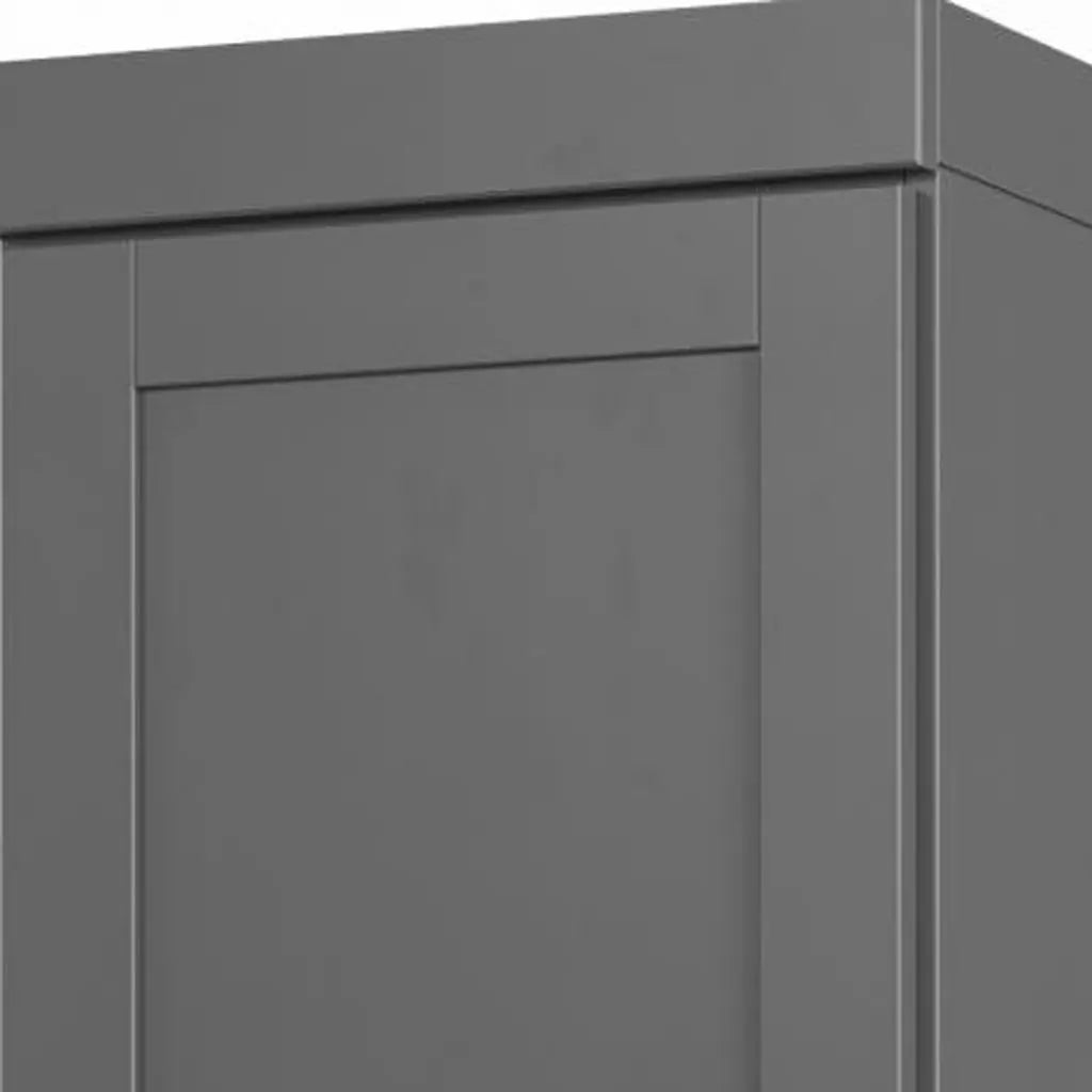 17" Gray Solid Wood Free Standing Double Door Linen Cabinet Homeroots Organization