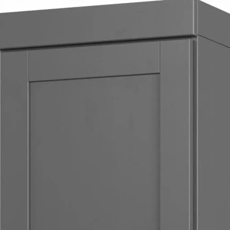 17" Gray Solid Wood Free Standing Double Door Linen Cabinet Homeroots Organization