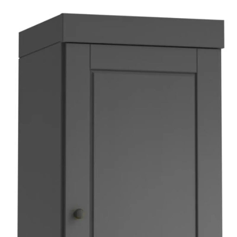17" Gray Solid Wood Free Standing Double Door Linen Cabinet Homeroots Organization