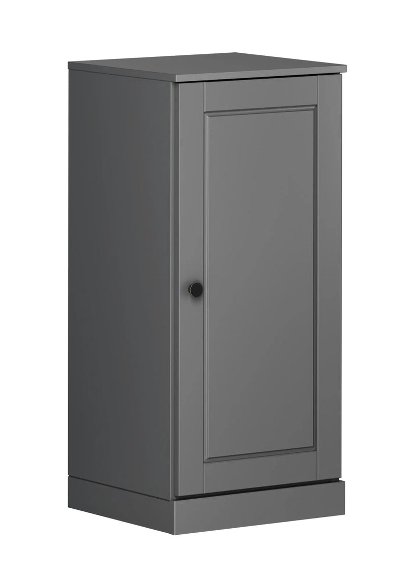17" Gray Solid Wood Free Standing Single Door Linen Cabinet Homeroots Organization