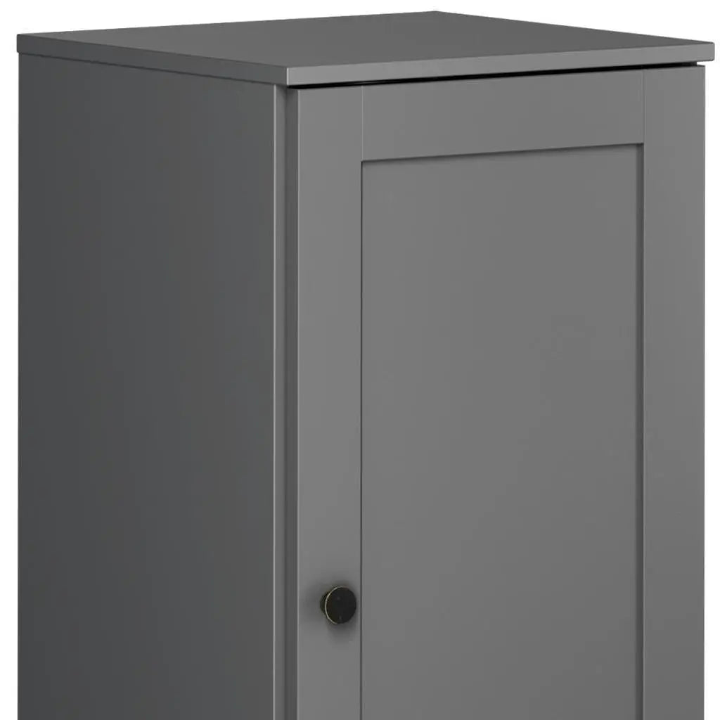 17" Gray Solid Wood Free Standing Single Door Linen Cabinet Homeroots Organization