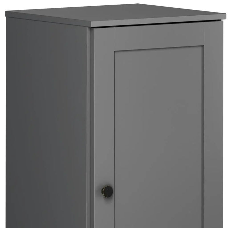 17" Gray Solid Wood Free Standing Single Door Linen Cabinet Homeroots Organization