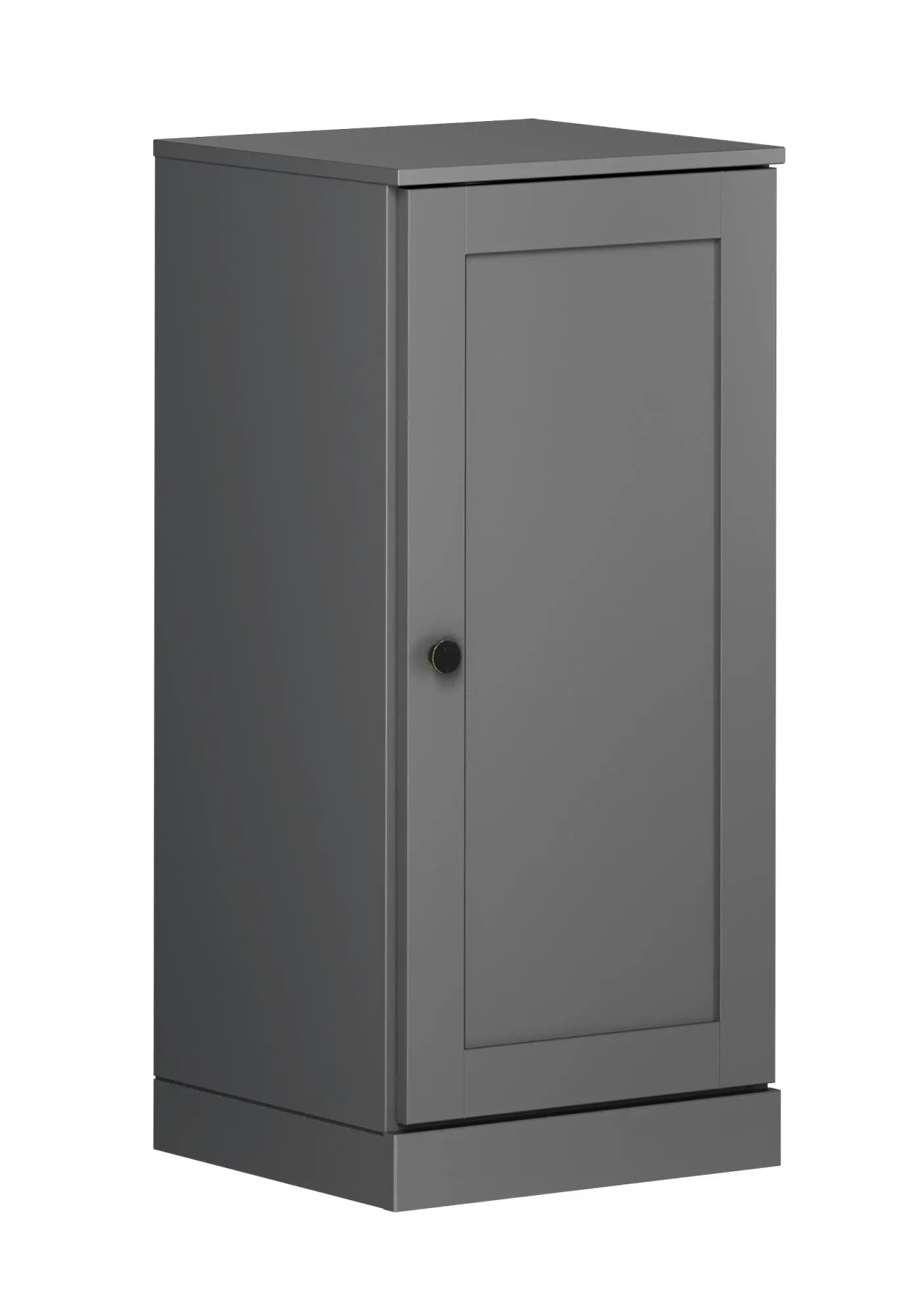 17" Gray Solid Wood Free Standing Single Door Linen Cabinet Homeroots Organization