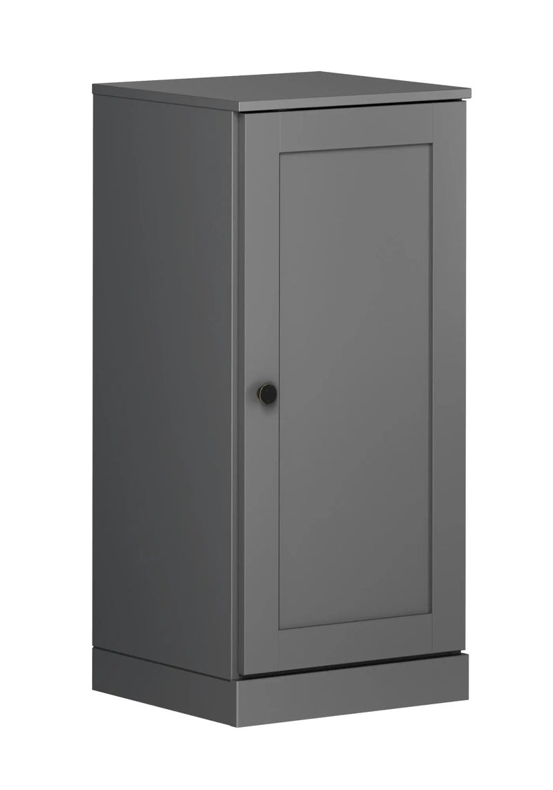 17" Gray Solid Wood Free Standing Single Door Linen Cabinet Homeroots Organization