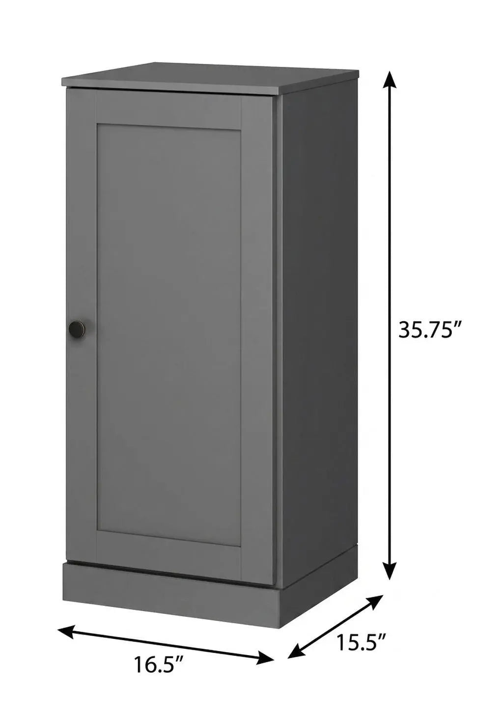 17" Gray Solid Wood Free Standing Single Door Linen Cabinet Homeroots Organization