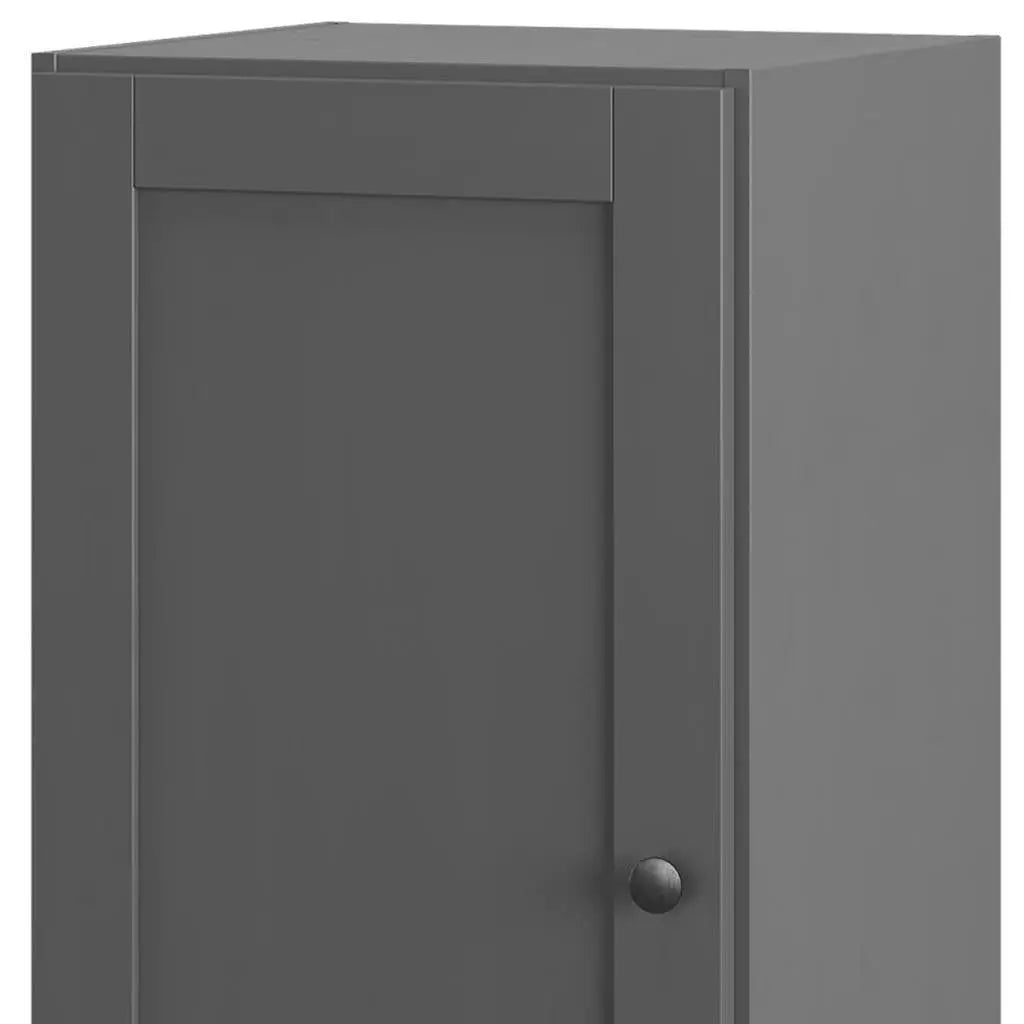 17" Gray Solid Wood Free Standing Single Door Linen Cabinet Homeroots Organization