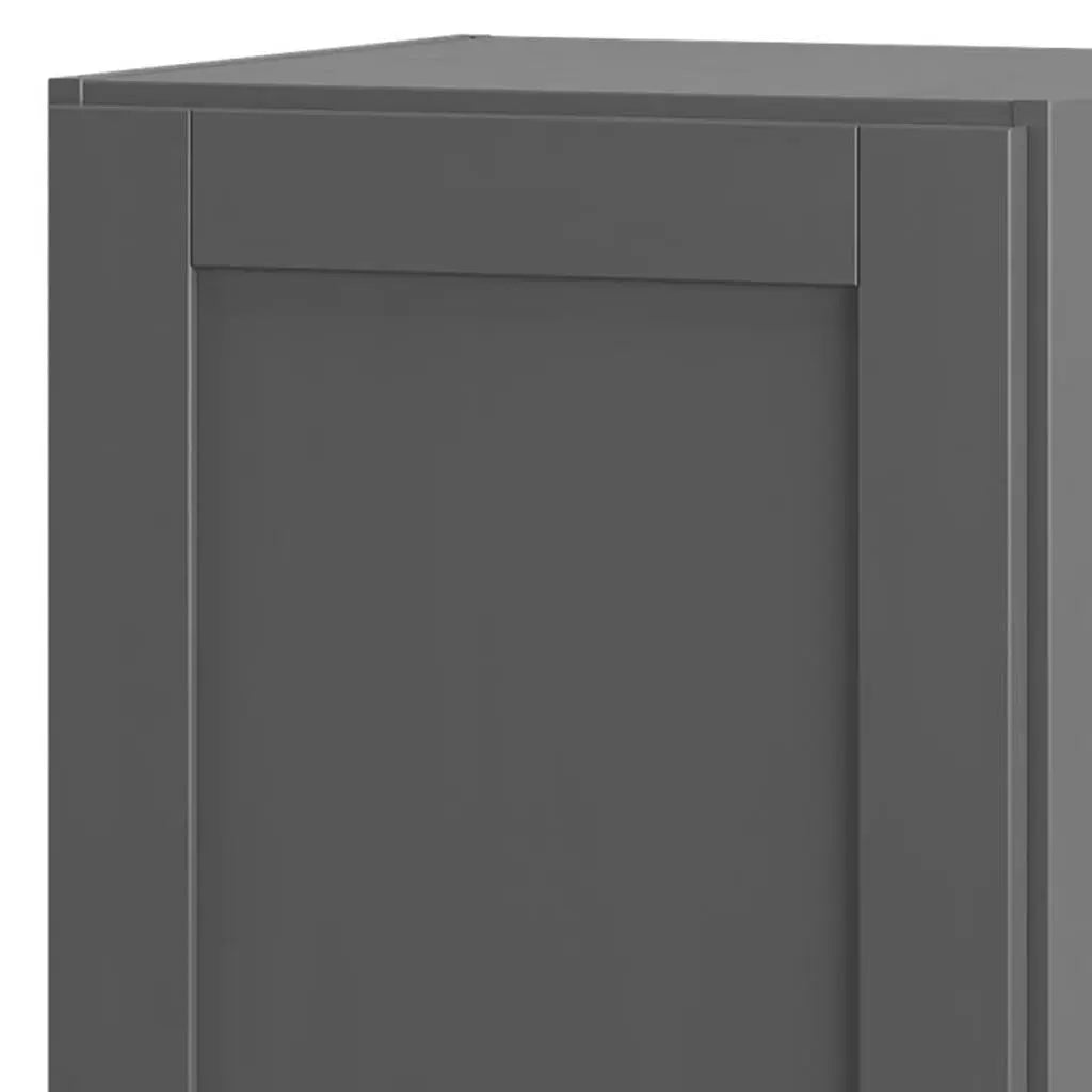 17" Gray Solid Wood Free Standing Single Door Linen Cabinet Homeroots Organization