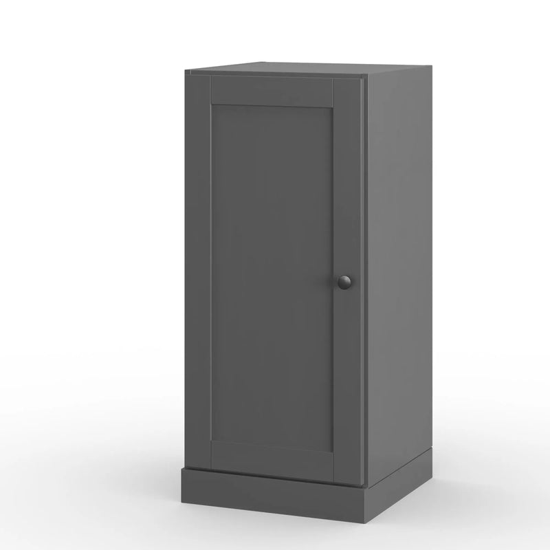 17" Gray Solid Wood Free Standing Single Door Linen Cabinet Homeroots Organization