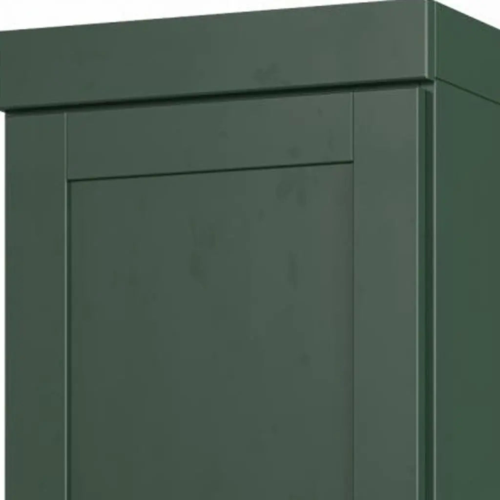 17" Green Solid Wood Free Standing Double Door Linen Cabinet Homeroots Organization