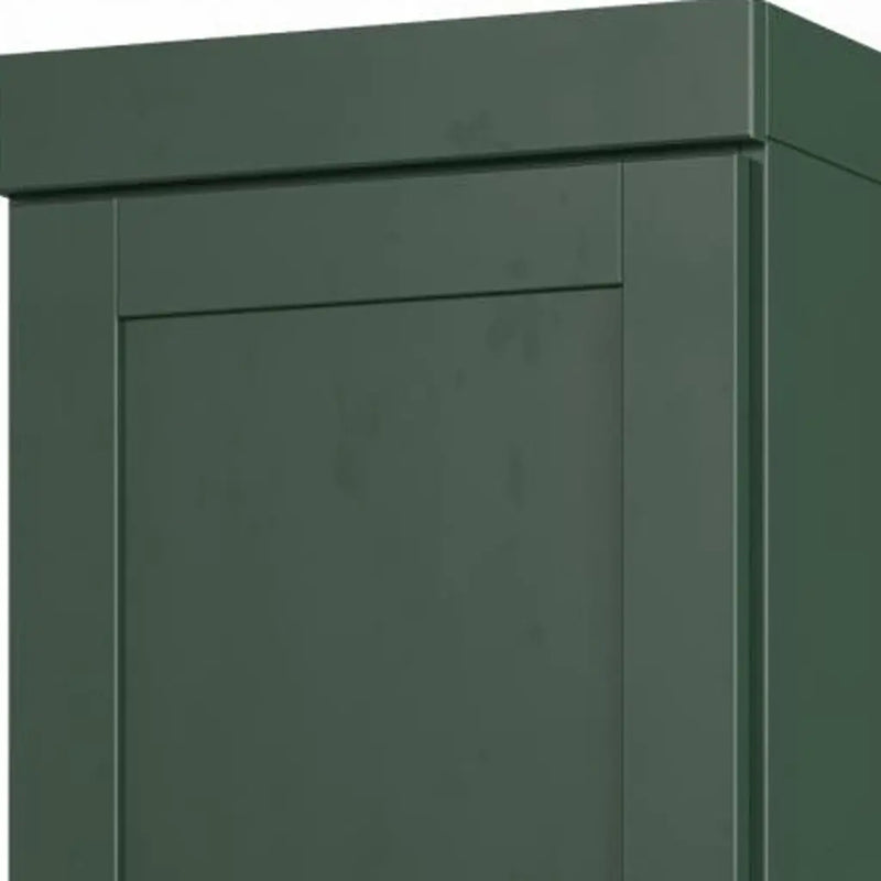 17" Green Solid Wood Free Standing Double Door Linen Cabinet Homeroots Organization