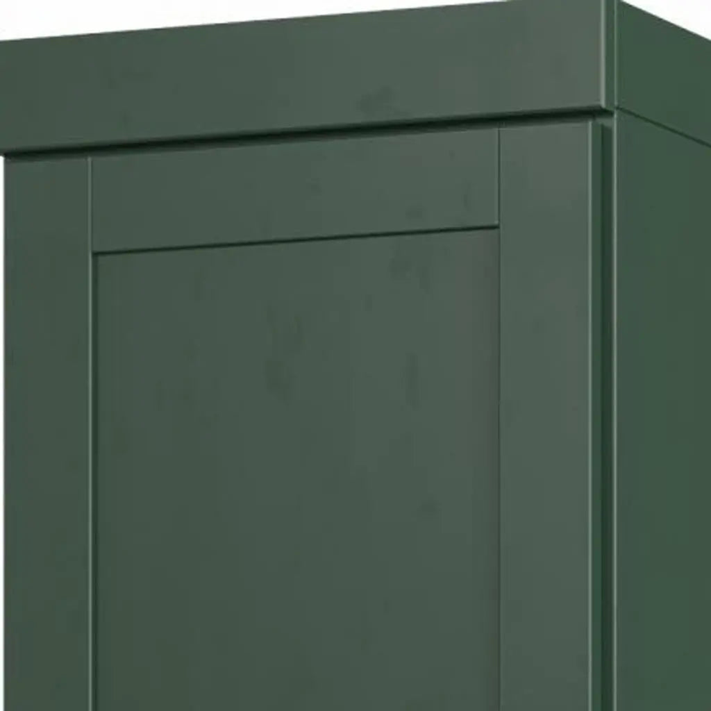 17" Green Solid Wood Free Standing Double Door Linen Cabinet Homeroots Organization