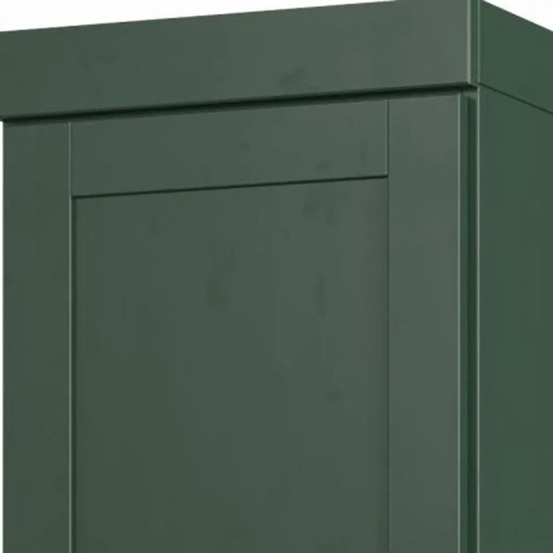 17" Green Solid Wood Free Standing Double Door Linen Cabinet Homeroots Organization