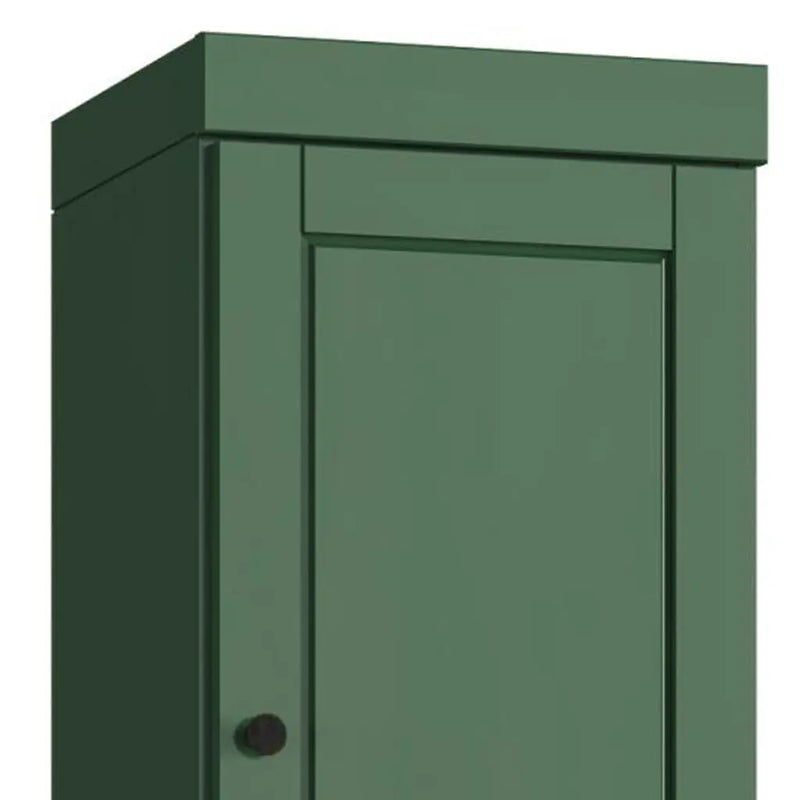 17" Green Solid Wood Free Standing Double Door Linen Cabinet Homeroots Organization