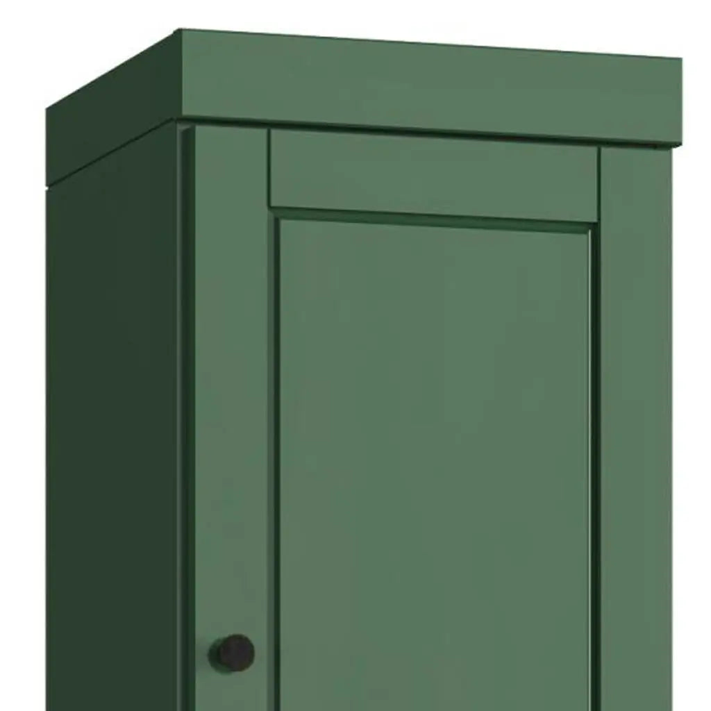 17" Green Solid Wood Free Standing Double Door Linen Cabinet Homeroots Organization