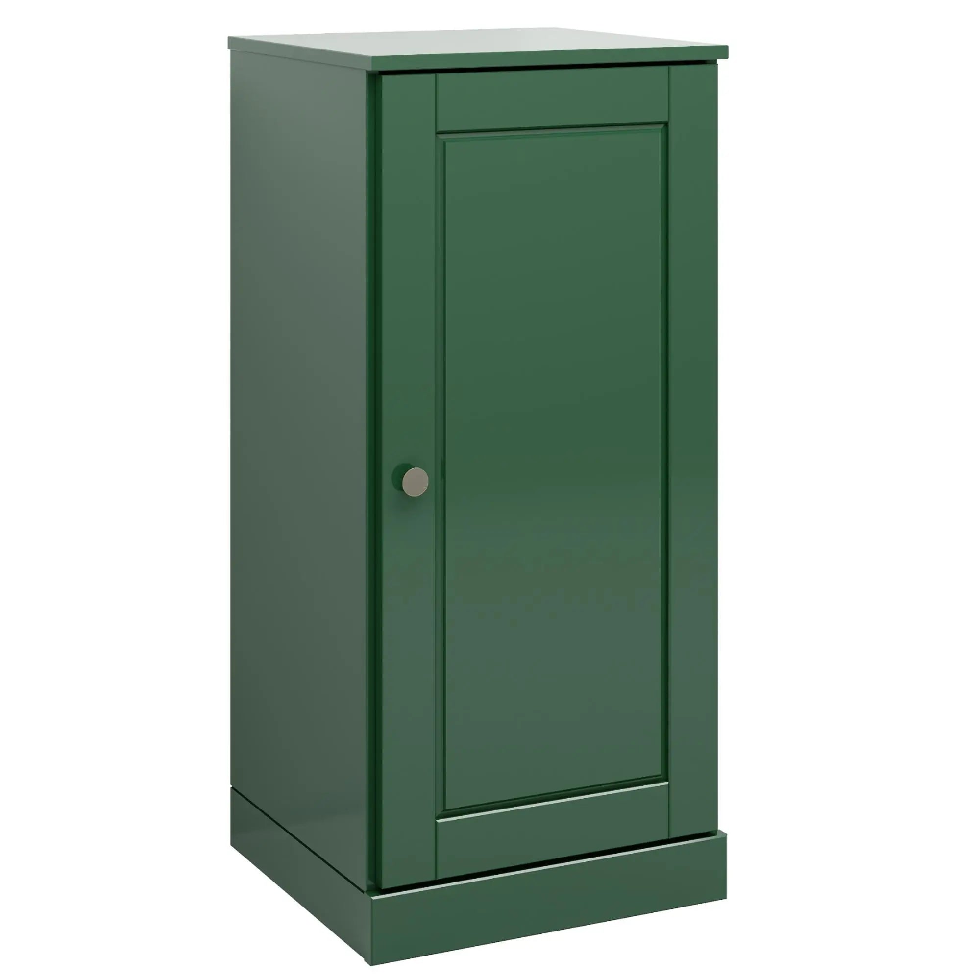 17" Green Solid Wood Free Standing Single Door Linen Cabinet Homeroots Organization