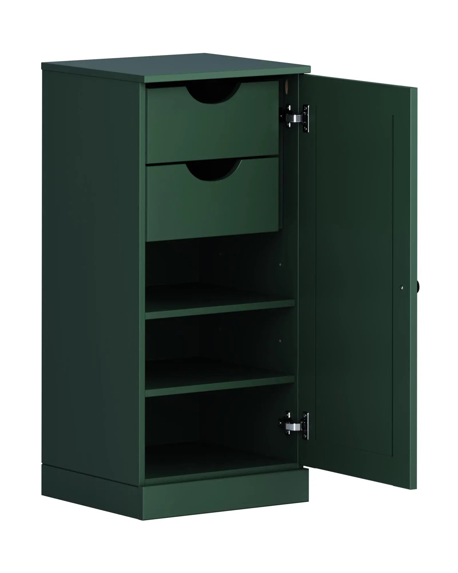 17" Green Solid Wood Free Standing Single Door Linen Cabinet Homeroots Organization