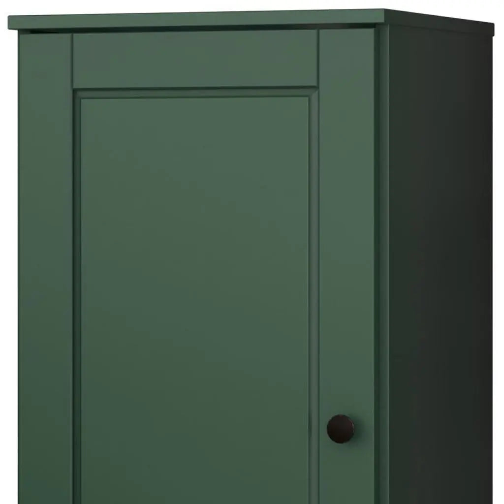 17" Green Solid Wood Free Standing Single Door Linen Cabinet Homeroots Organization