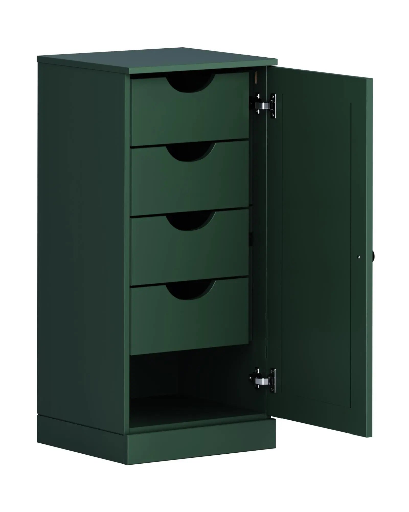 17" Green Solid Wood Free Standing Single Door Linen Cabinet Homeroots Organization