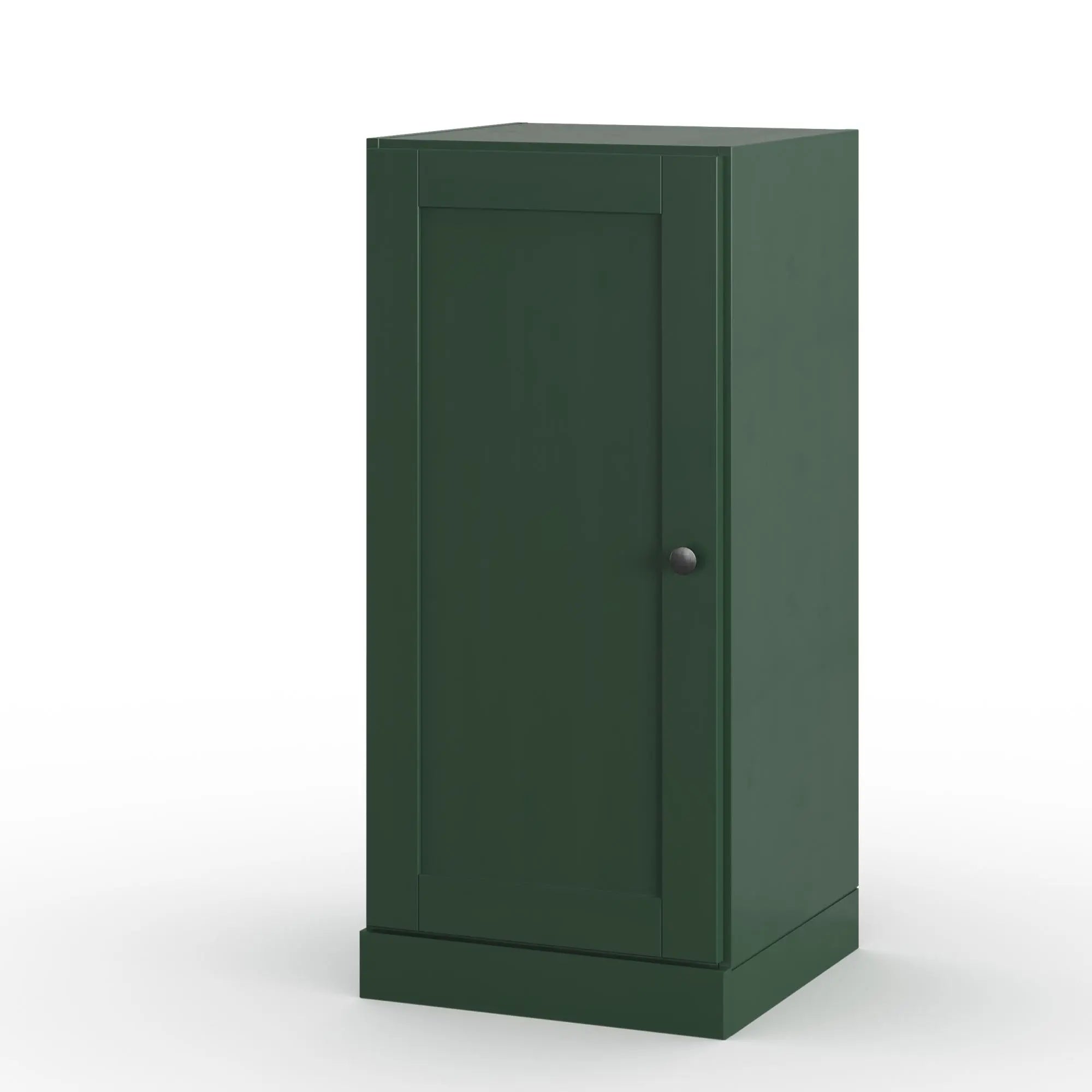17" Green Solid Wood Free Standing Single Door Linen Cabinet Homeroots Organization