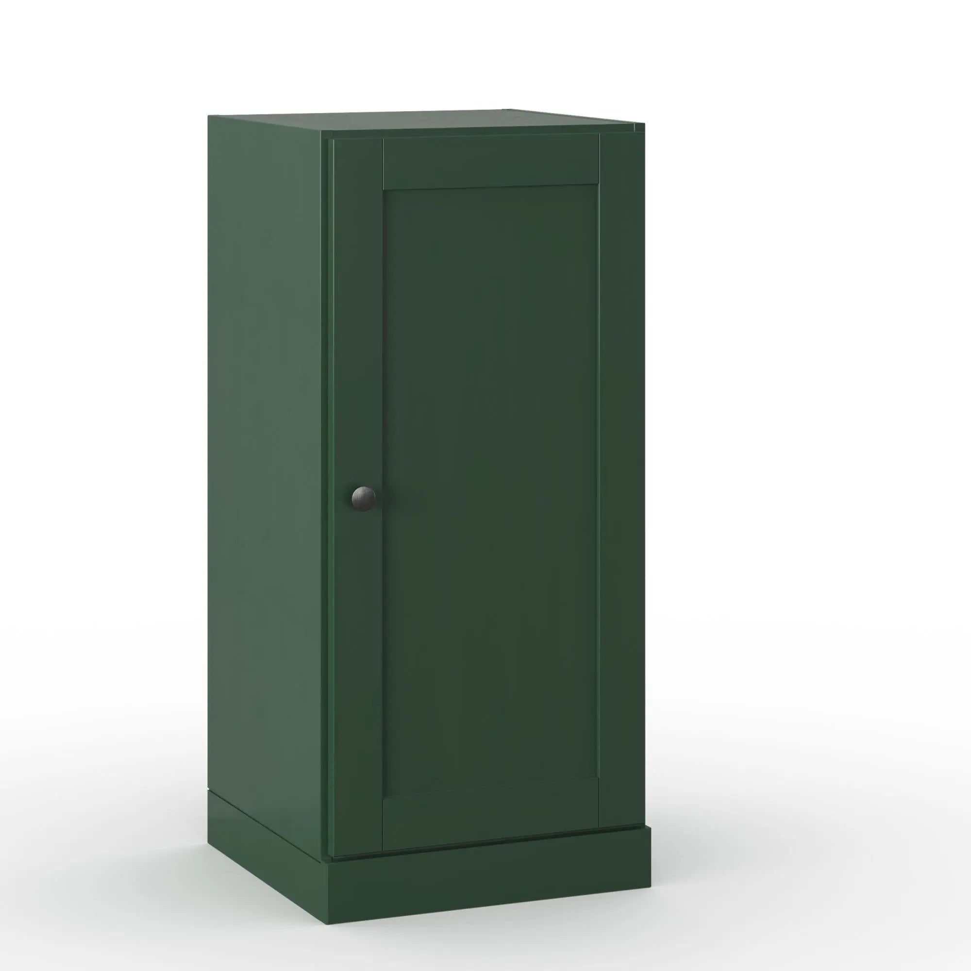 17" Green Solid Wood Free Standing Single Door Linen Cabinet Homeroots Organization