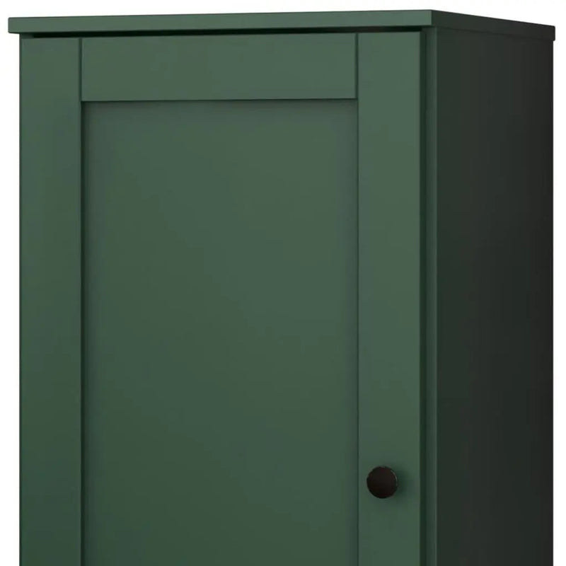 17" Green Solid Wood Free Standing Single Door Linen Cabinet Homeroots Organization