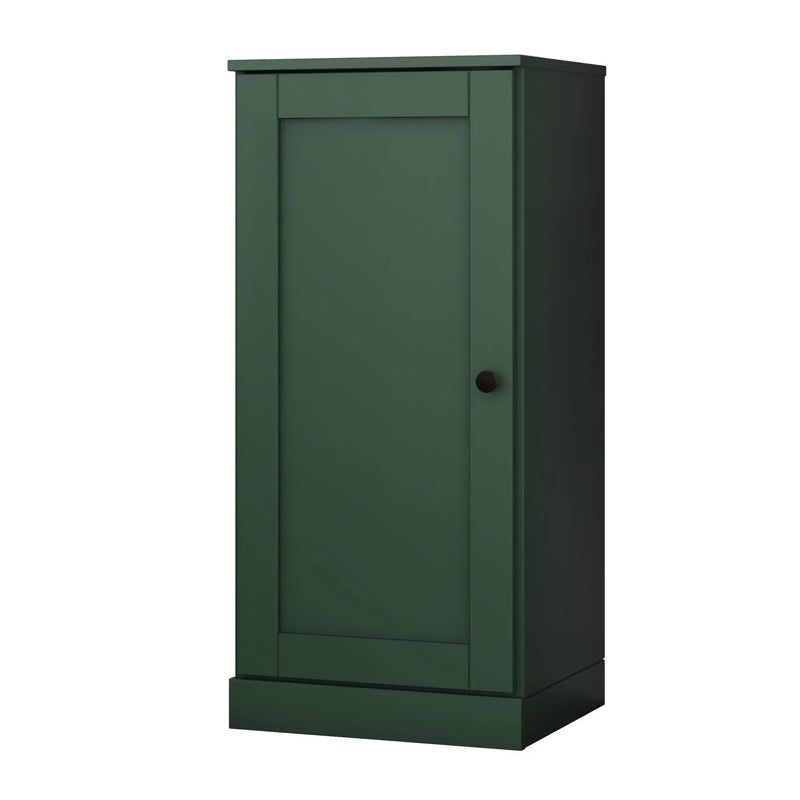 17" Green Solid Wood Free Standing Single Door Linen Cabinet Homeroots Organization