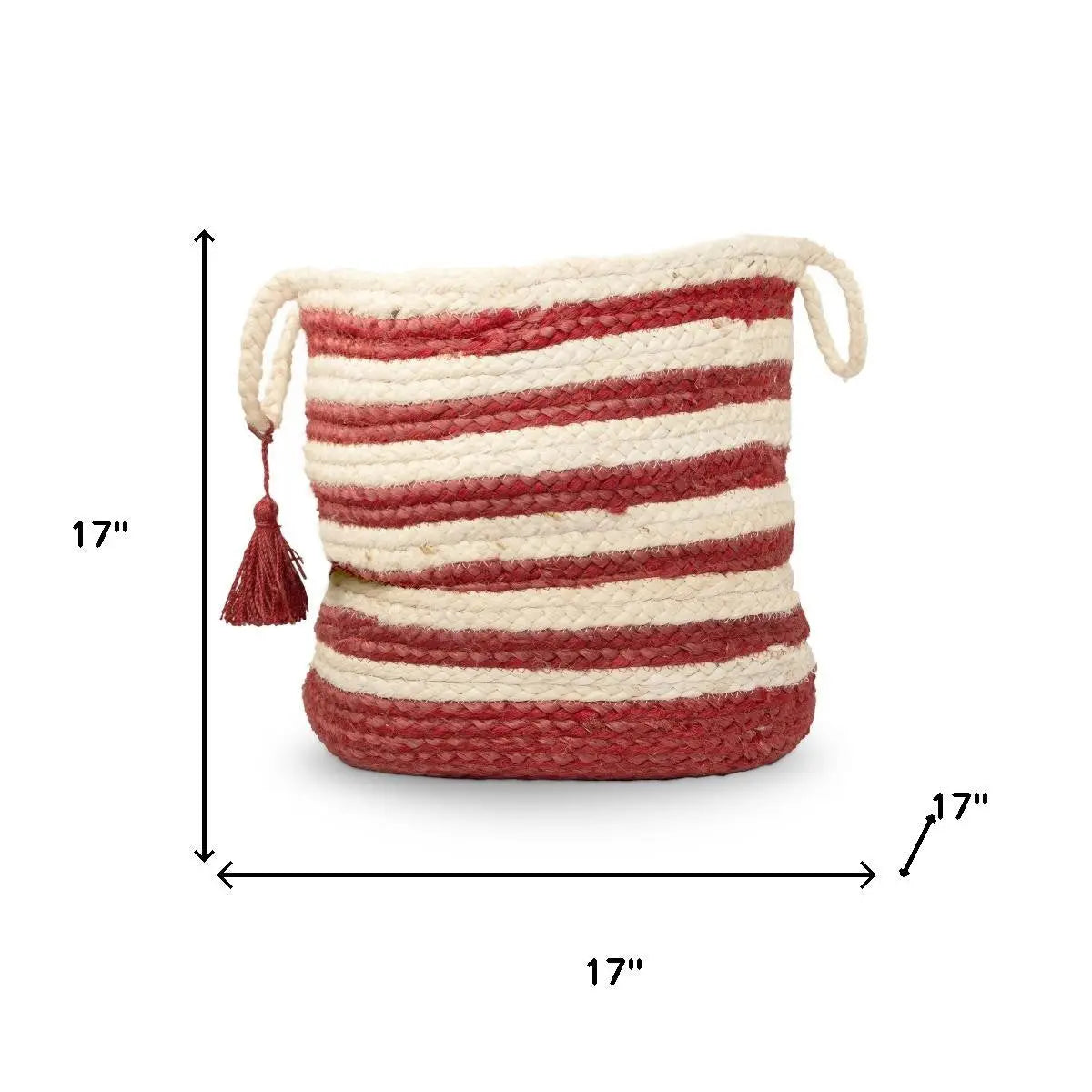 17" Ivory Nesting Jute Basket Homeroots Office