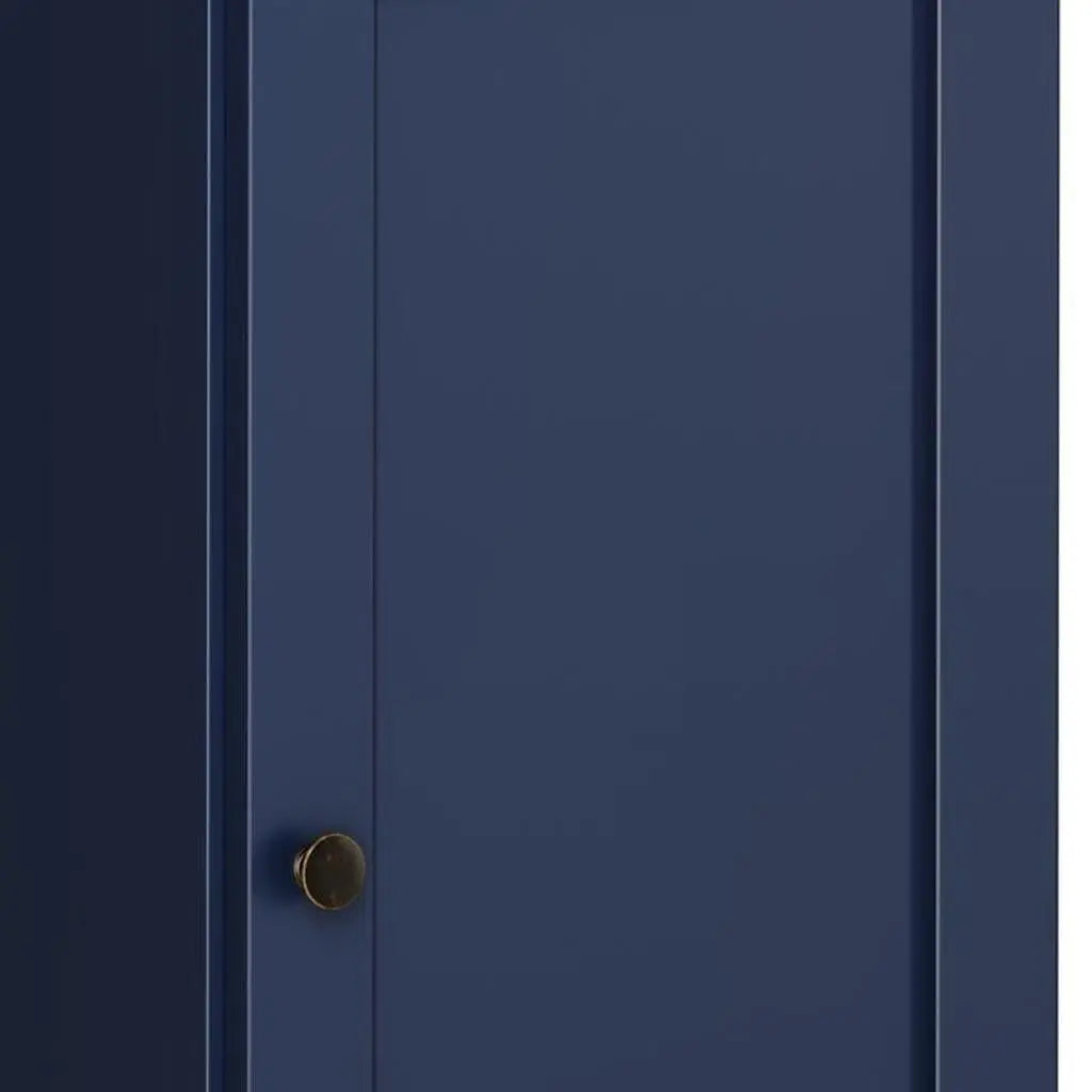 17" Navy Blue Solid Wood Free Standing Single Door Linen Cabinet Homeroots Organization