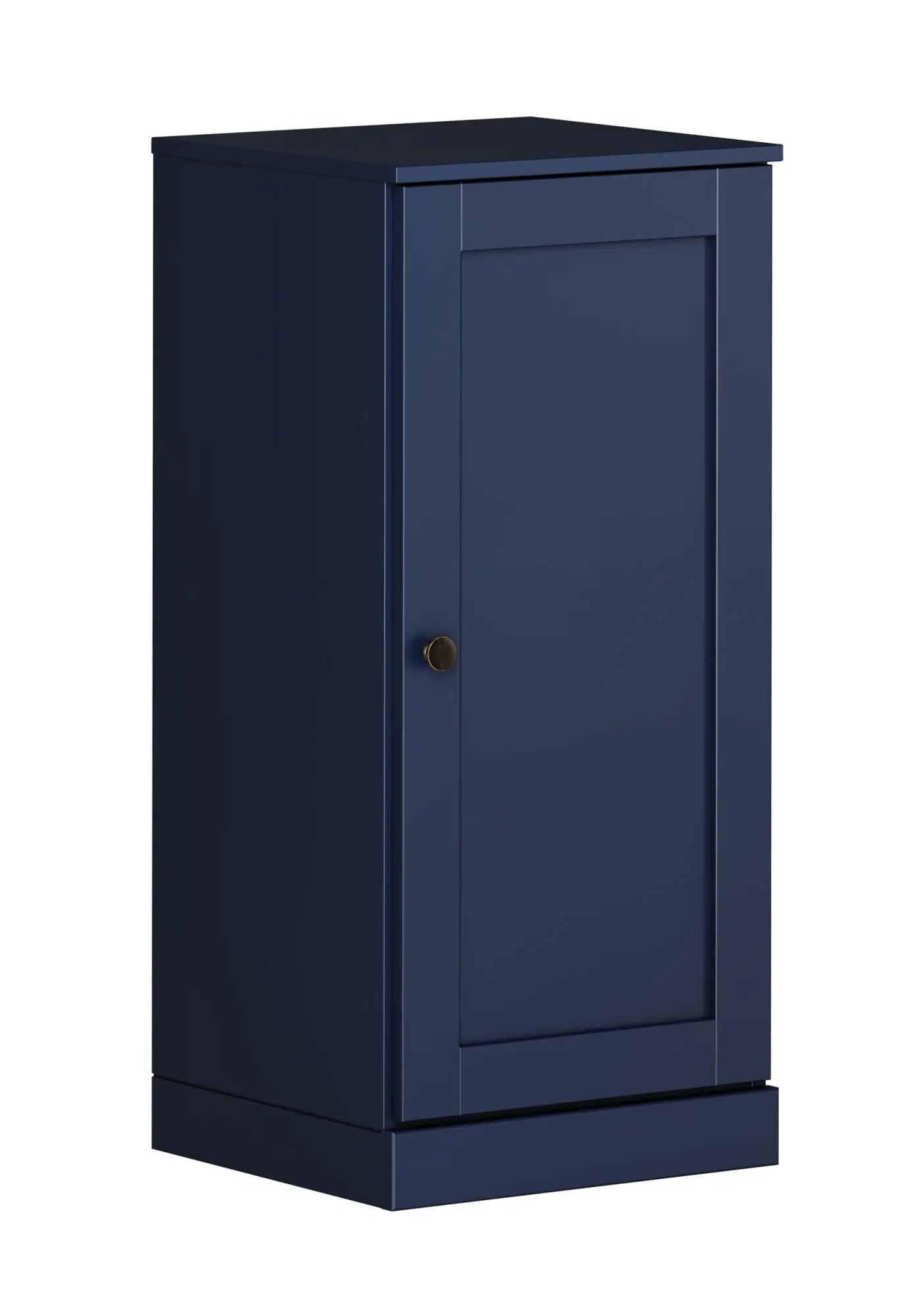 17" Navy Blue Solid Wood Free Standing Single Door Linen Cabinet Homeroots Organization