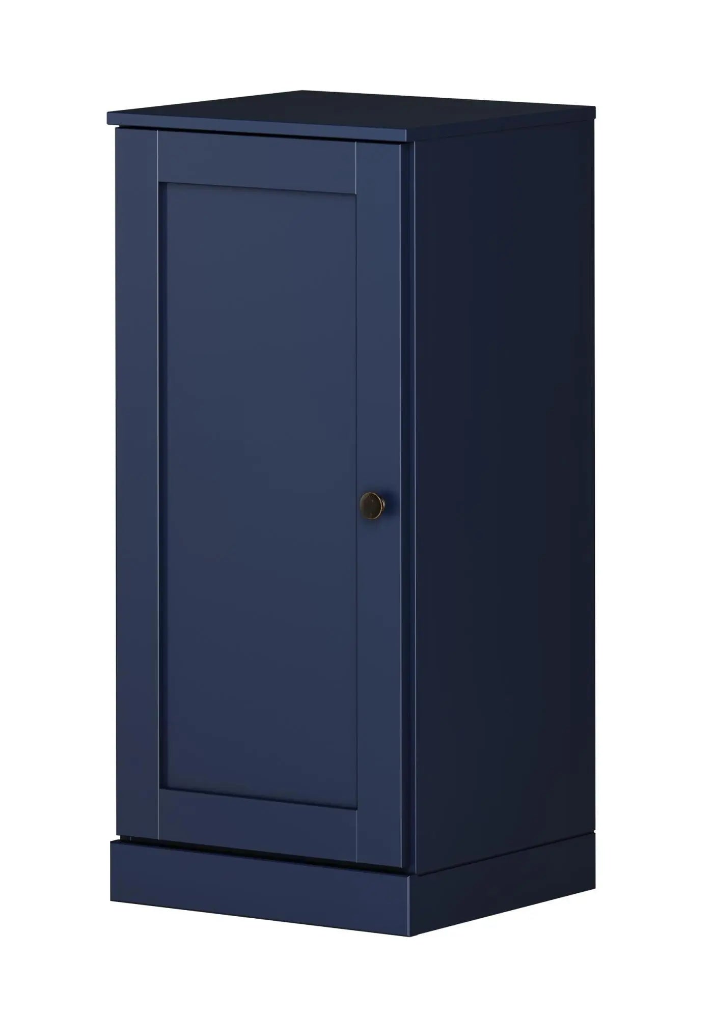 17" Navy Blue Solid Wood Free Standing Single Door Linen Cabinet Homeroots Organization