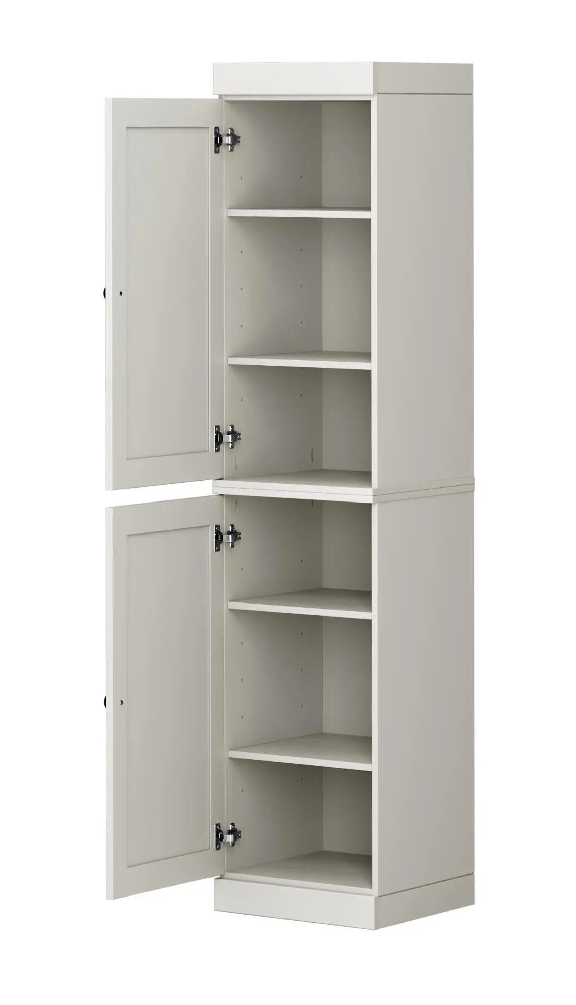 17" Off White Solid Wood Free Standing Double Door Linen Cabinet Homeroots Organization