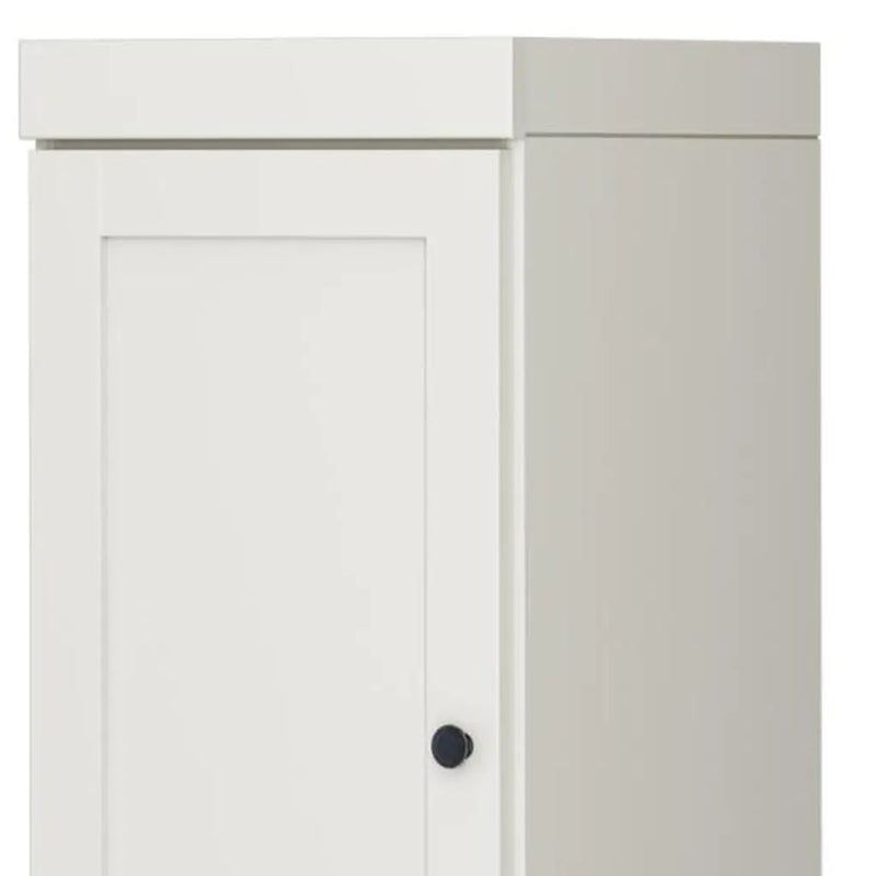 17" Off White Solid Wood Free Standing Double Door Linen Cabinet Homeroots Organization