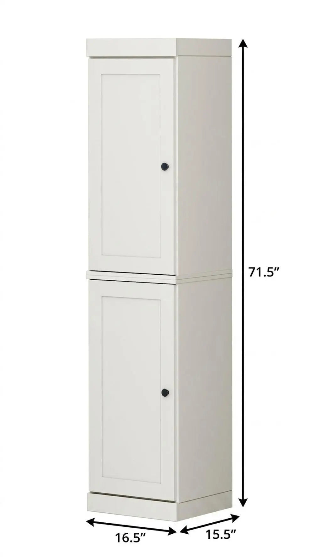 17" Off White Solid Wood Free Standing Double Door Linen Cabinet Homeroots Organization