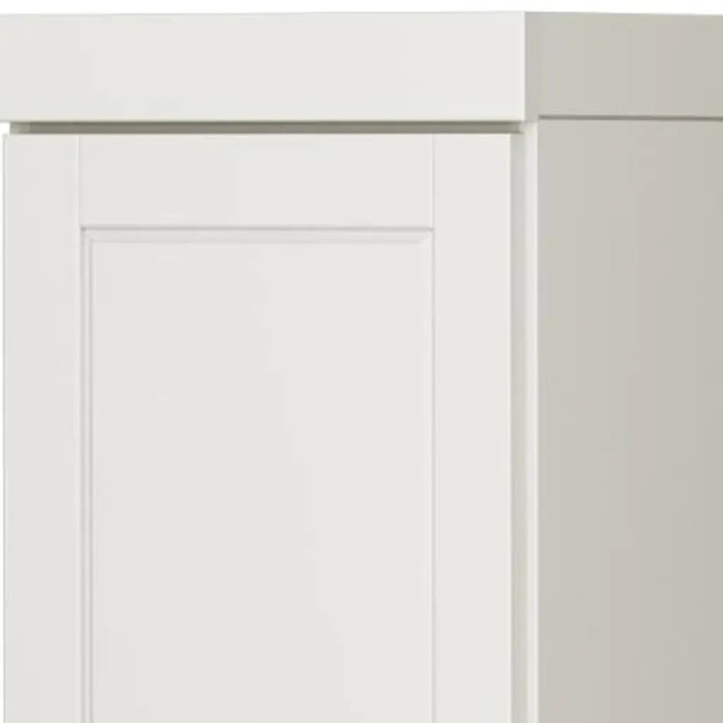 17" Off White Solid Wood Free Standing Double Door Linen Cabinet Homeroots Organization