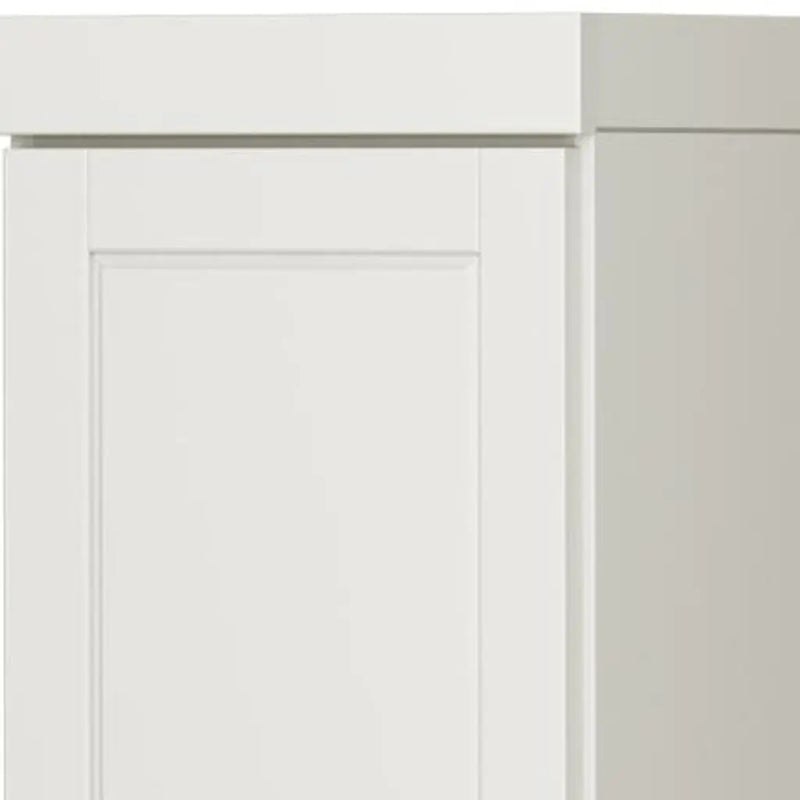 17" Off White Solid Wood Free Standing Double Door Linen Cabinet Homeroots Organization