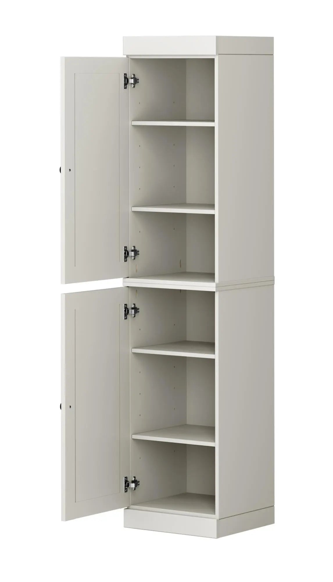17" Off White Solid Wood Free Standing Double Door Linen Cabinet Homeroots Organization