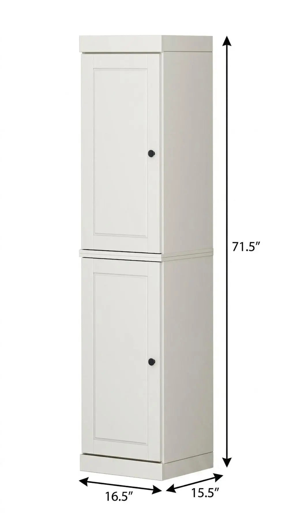 17" Off White Solid Wood Free Standing Double Door Linen Cabinet Homeroots Organization