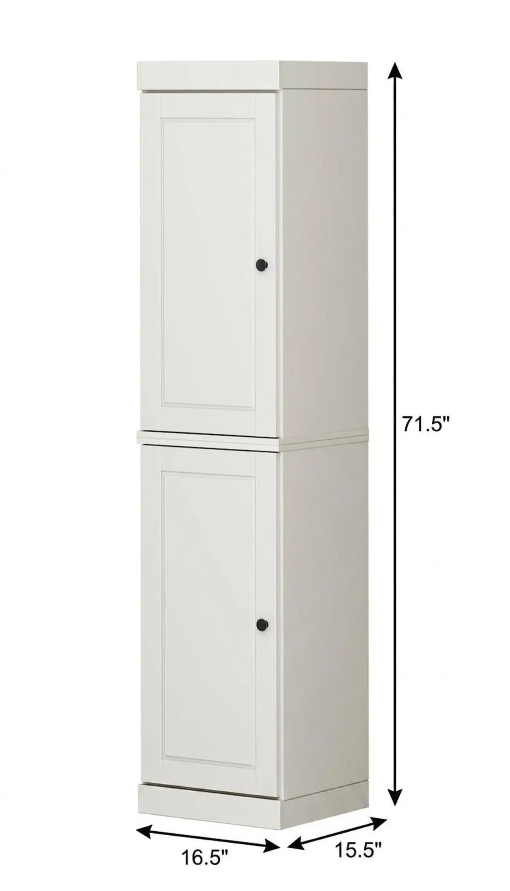 17" Off White Solid Wood Free Standing Double Door Linen Cabinet Homeroots Organization