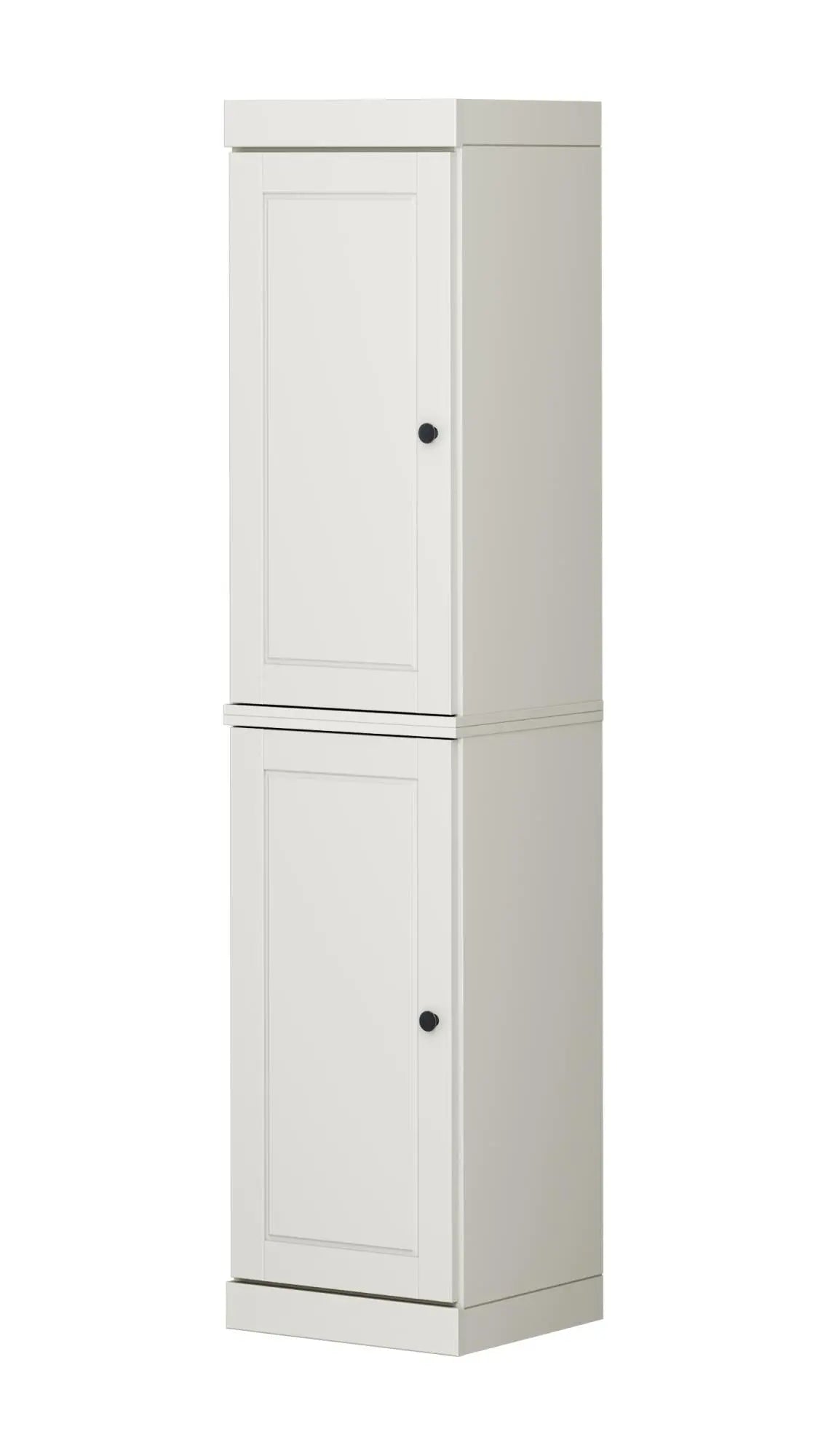 17" Off White Solid Wood Free Standing Double Door Linen Cabinet Homeroots Organization