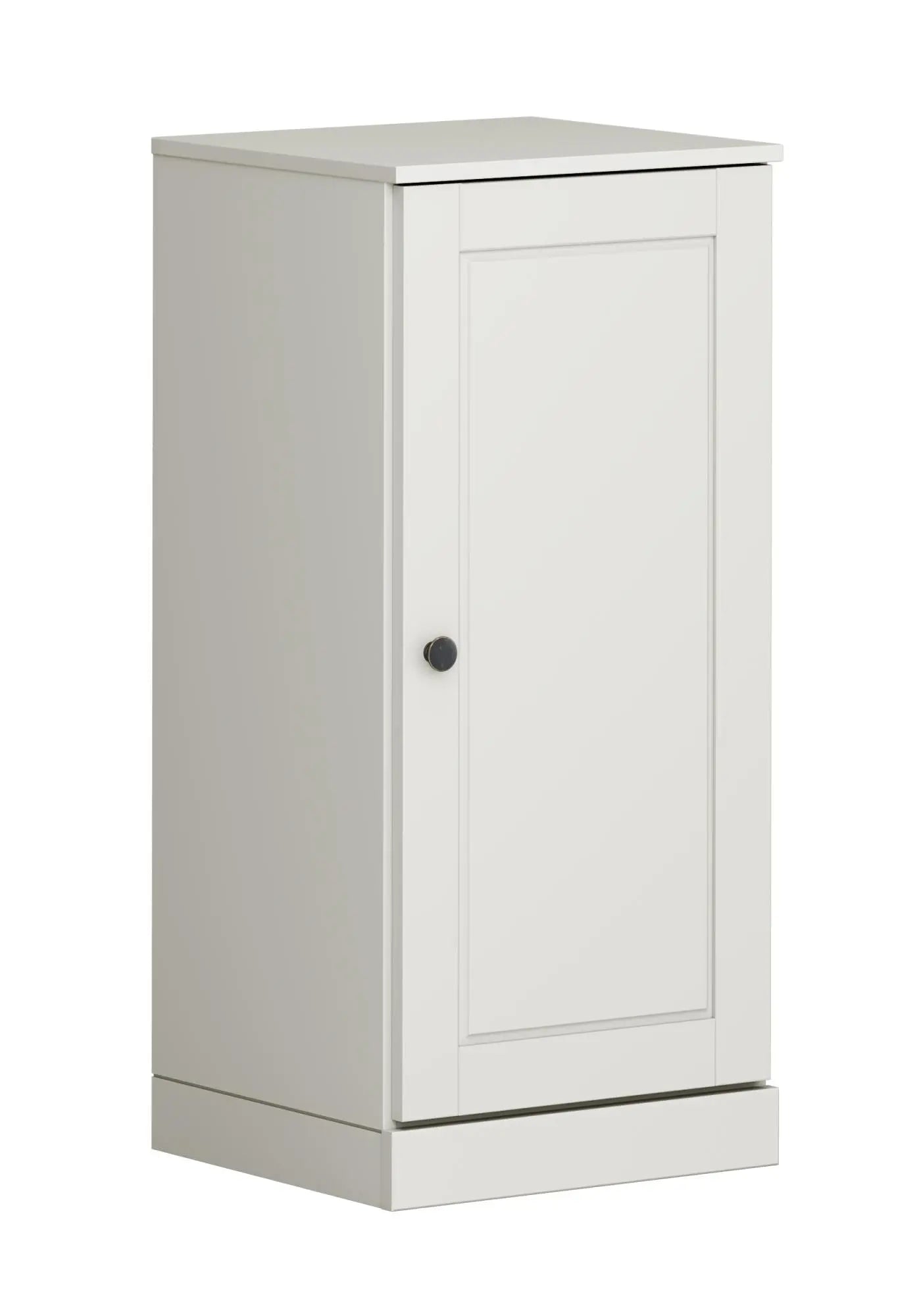 17" Off White Solid Wood Free Standing Single Door Linen Cabinet Homeroots Organization