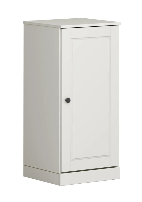 17" Off White Solid Wood Free Standing Single Door Linen Cabinet Homeroots Organization